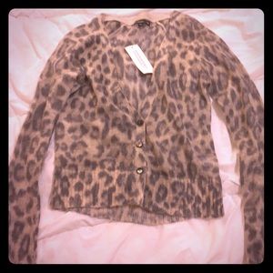 Mohair Animal Print Banana Republic Cardigan